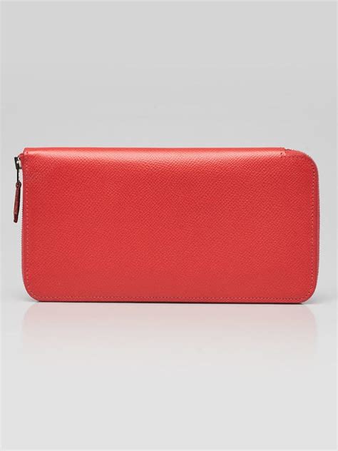 Hermes Rose Jaipur Epsom Leather Silk'in Long Wallet